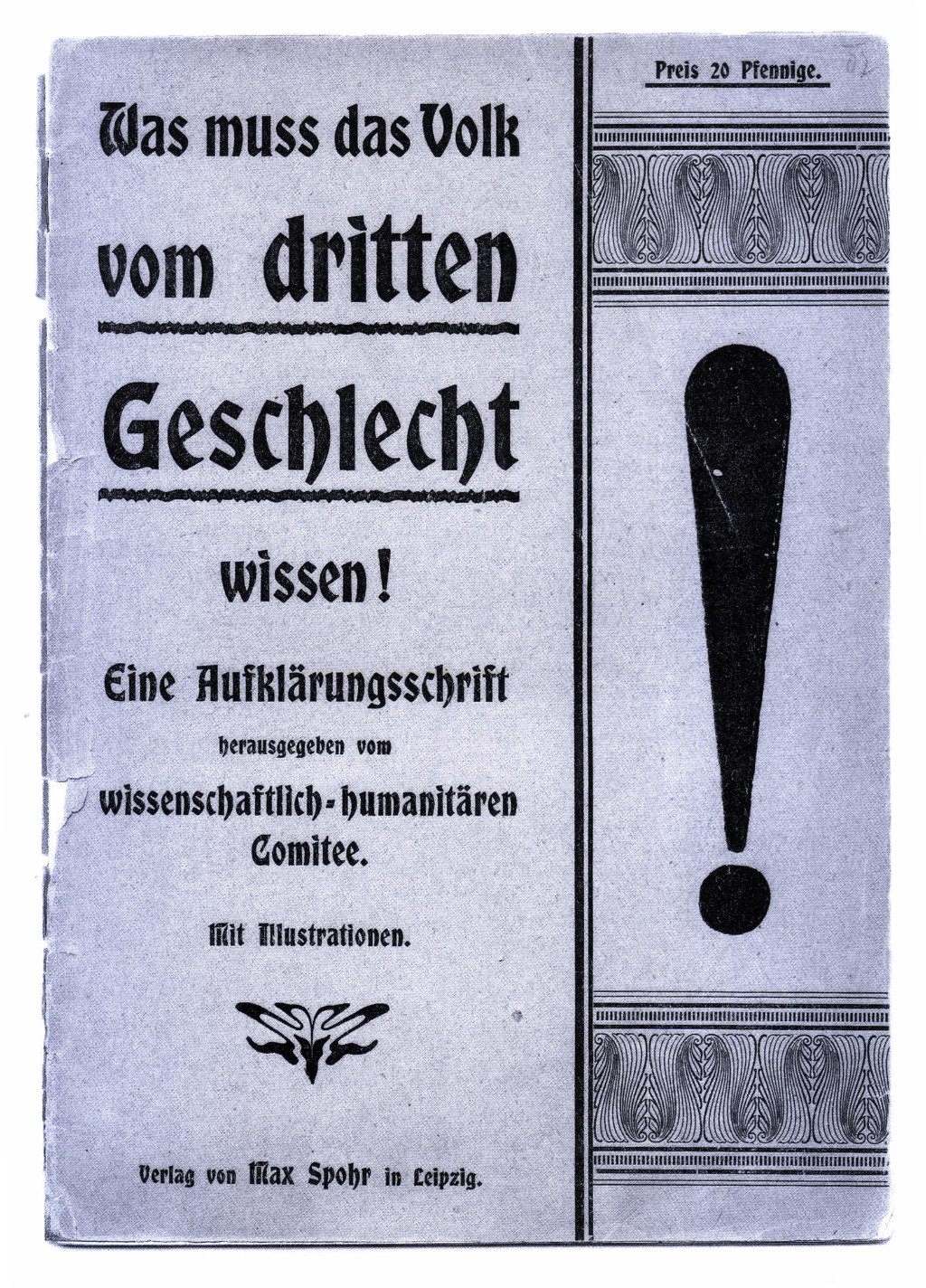The cover of the brochure on the third gender published by the Scientific-Humanitarian Committee.
